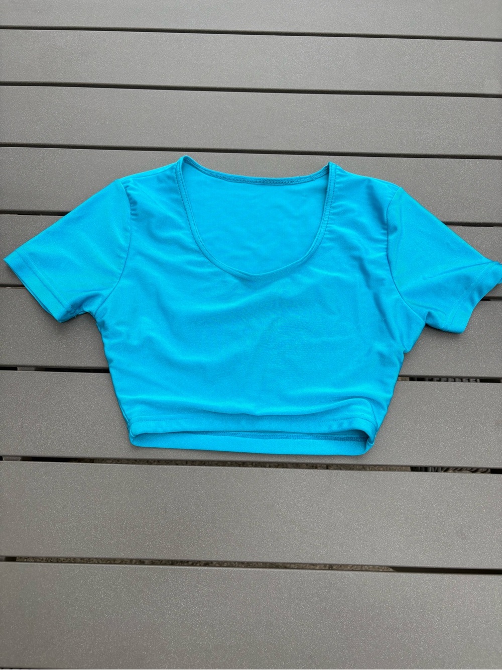 Vintage Y2K Vibrant Blue Crop Top With Inner Panel Front